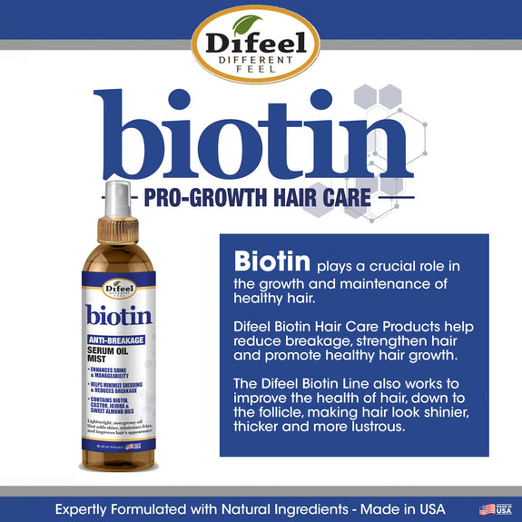 DIFEEL BIOTIN ANTI-BREAKAGE SERUM OIL MIST 8 OZ.