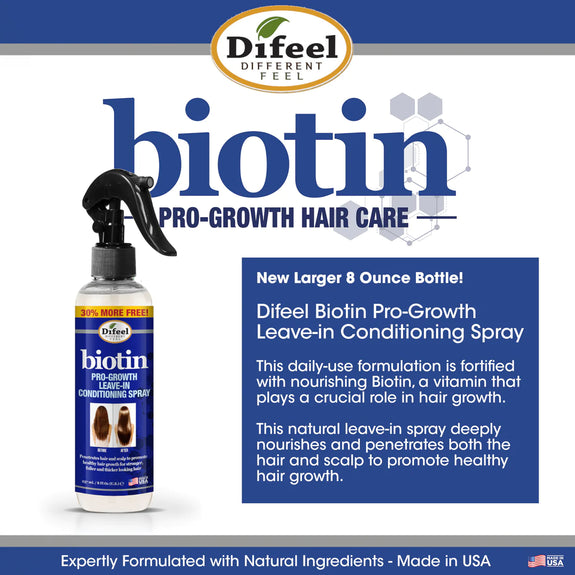 DIFEEL BIOTIN PRO-GROWTH LEAVE IN CONDITIONING SPRAY 8 OZ.