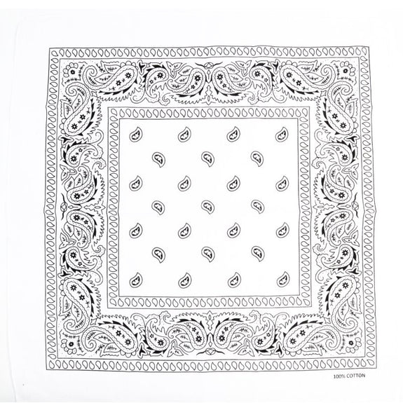 DOUBLE SIDED BANDANA - WHITE