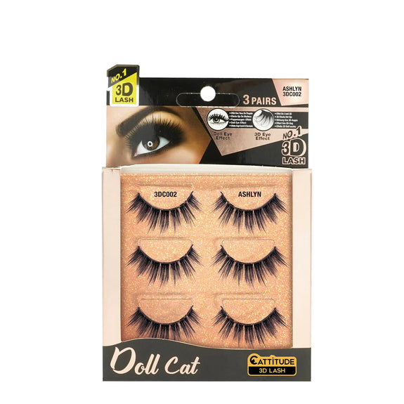 EBIN DOLL CAT LASHES - 3 PAIRS