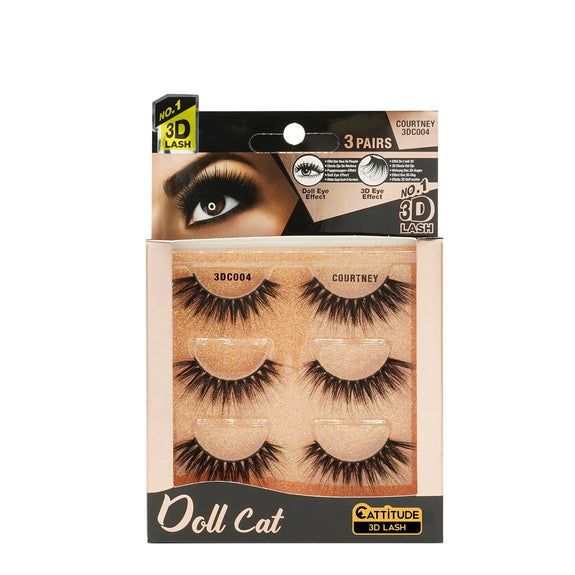 EBIN DOLL CAT LASHES - 3 PAIRS