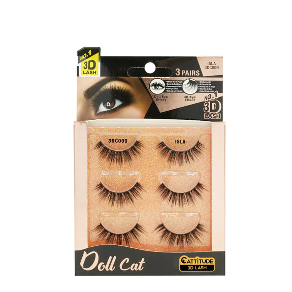 EBIN DOLL CAT LASHES - 3 PAIRS