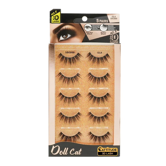 EBIN DOLL CAT LASHES - 5 PAIRS