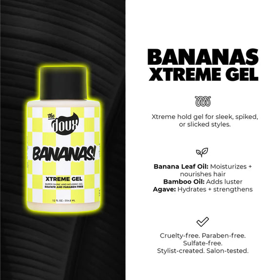 THE DOUX BANANAS XTREME HOLD HAIR GEL 12OZ