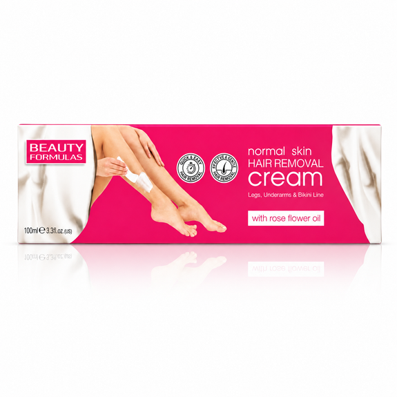 Beauty Formulas Normal Skin Hair Removal Cream With Rose Flower Oil 100ml