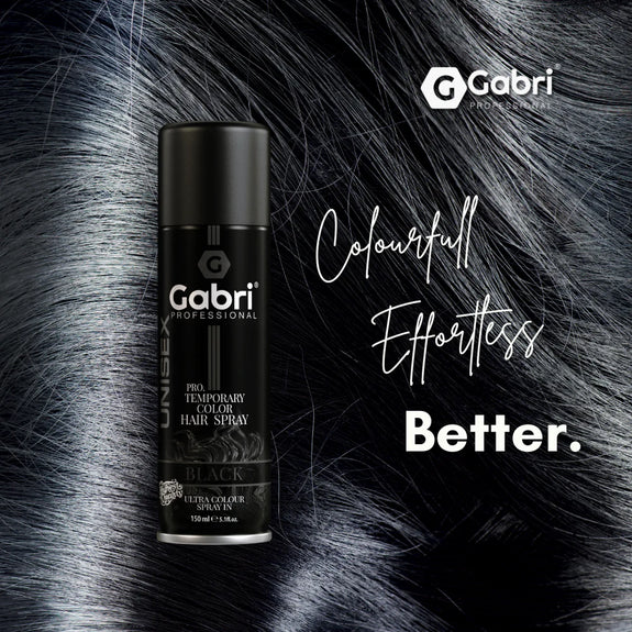 Gabri Professional  Pro Temporary Hair Colour Spray Black 150ml