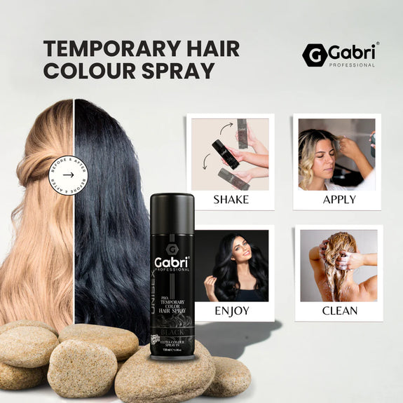 Gabri Professional  Pro Temporary Hair Colour Spray Black 150ml