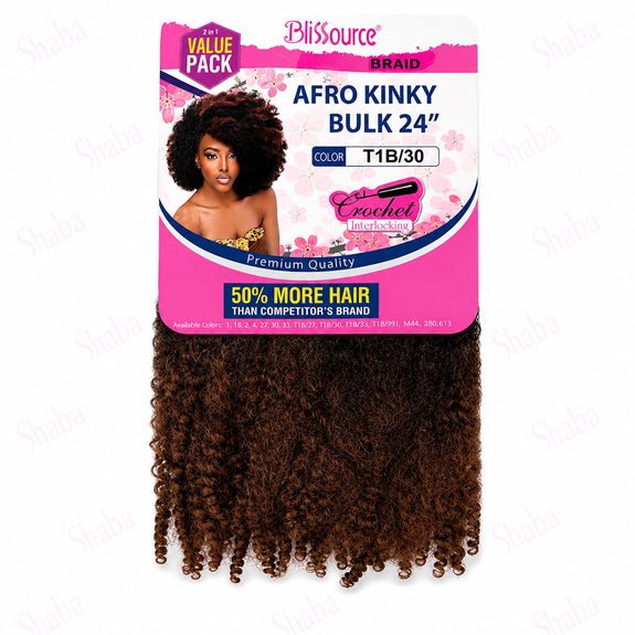 Blissource Premium Braid Afro Kinky Bulk 24"