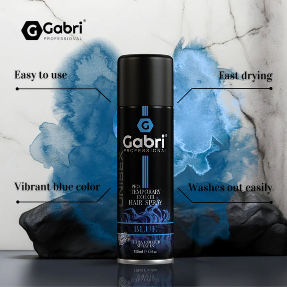 Gabri Professional  Pro Temporary Hair Colour Spray Blue 150ml