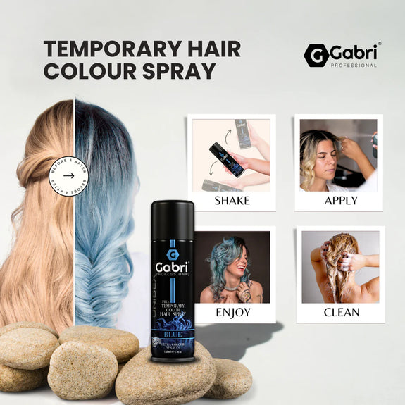 Gabri Professional  Pro Temporary Hair Colour Spray Blue 150ml