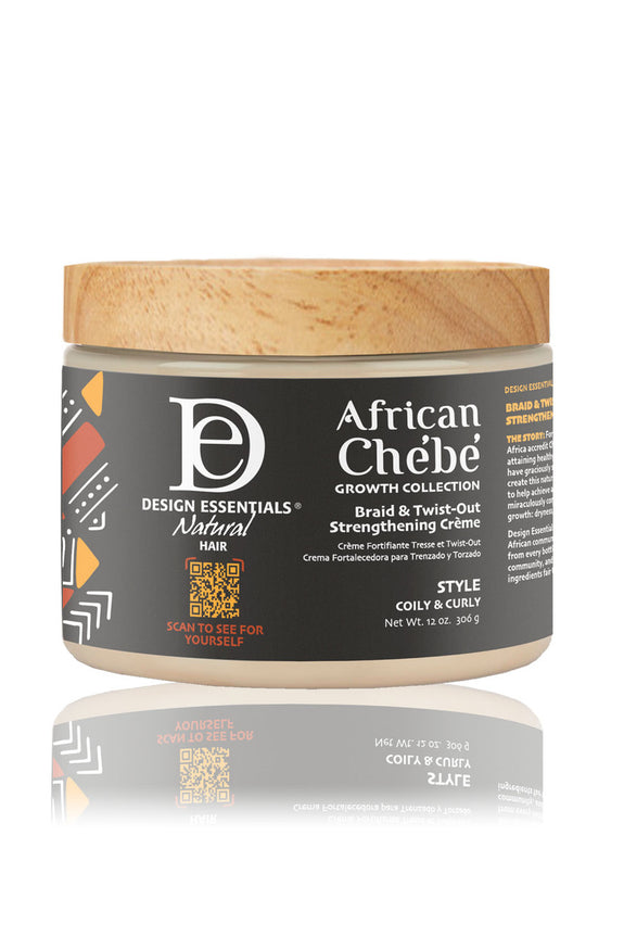 DESIGN ESSENTIALS AFRICAN CHEBE Braid & Twist-Out Strengthening Crème 12OZ