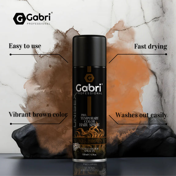 Gabri Professional Pro Temporary Hair Colour Spray Dark Brown 150ml