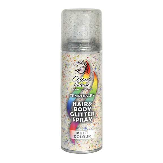 Colour Culture Temporary Hair & Body Glitter Multi Color Spray 125ml
