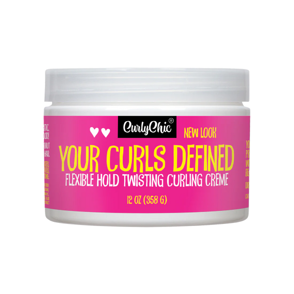 CurlyChic Your Curls Defined Flexible Hold Twisting Curling Creme 12oz