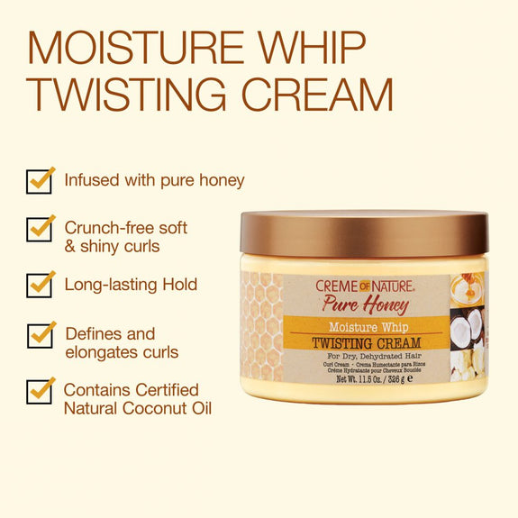 CREME  OF NATURE PURE HONEY Moisture Whip Twisting Cream 11.5oz