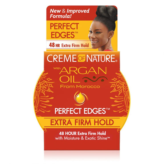 CREME OF NATURE ARGAN OIL FROM MOROCCO Perfect Edges Extra Firm Hold 2.25 OZ