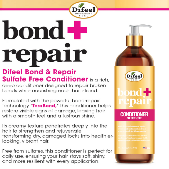 DIFEEL BOND & REPAIR SULFATE FREE CONDITIONER 33.8 OZ.