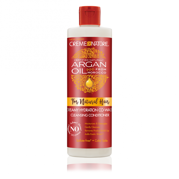 CREME  OF NATURE ARGAN OIL FROM MOROCCO FOR NATURAL HAIR Creamy Hydration Co-Wash Cleansing Conditioner 12 OZ