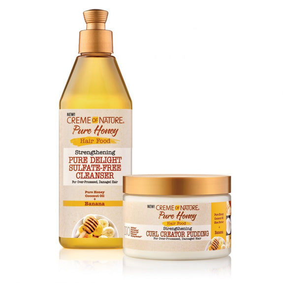 CREME  OF NATURE PURE HONEY Hair Food Strengthening Pure Delight Sulfate-Free Cleanser 12 oz