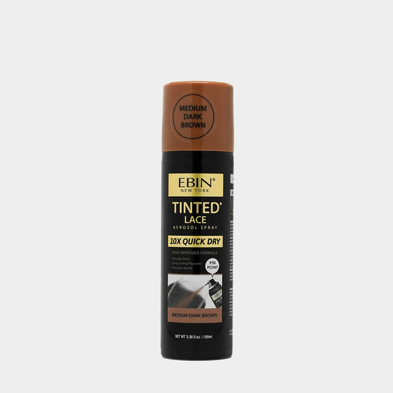 EBIN TINTED LACE 10X QUICK DRY  SPRAY - MEDIUM DARK BROWN-100 ML