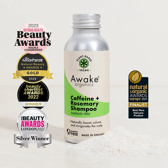 AWAKE ORGANICS 100% NATURAL CAFFEINE + ROSEMARY SHAMPOO: HAIR GROWTH