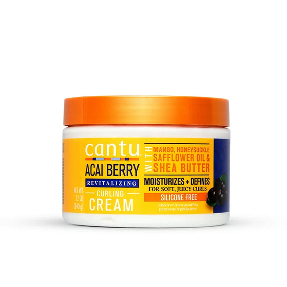 Cantu Revitalizing Curling Cream with Acai Berry and Shea Butter, 12OZ