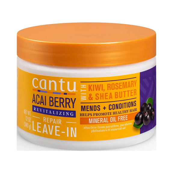 Cantu Revitalizing Leave-In Repair Cream with Acai Berry and Shea Butter, 12 oz.