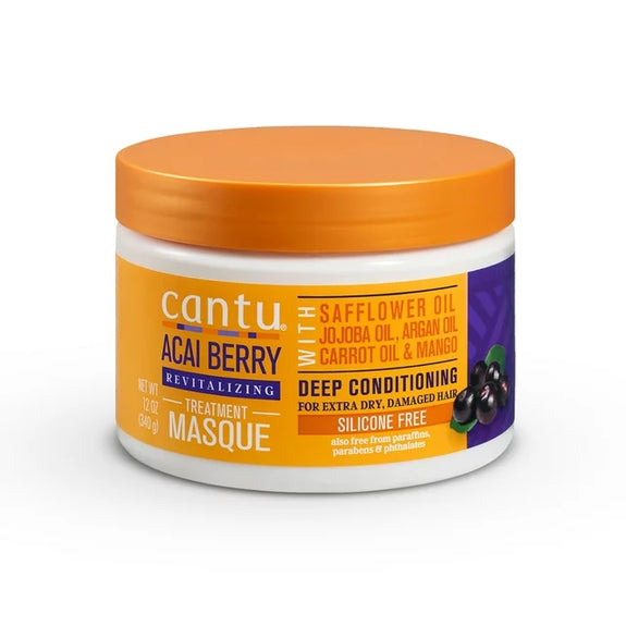 Cantu Revitalizing Treatment Masque with Acai Berry, 12 oz.