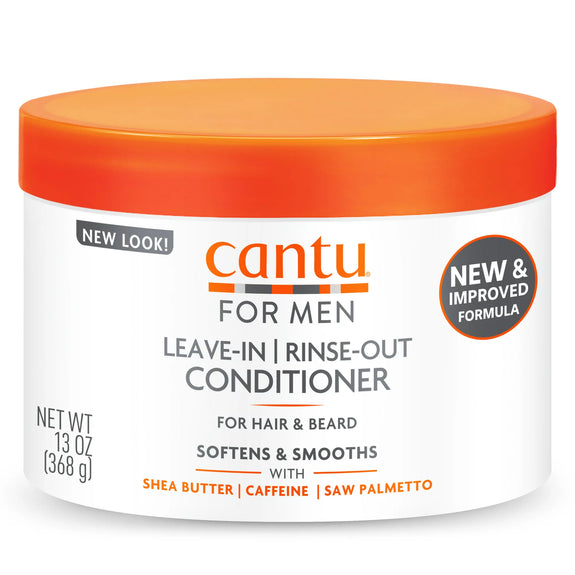 Cantu for Men Leave-in or Rinse-Out Conditioner for Hair & Beard, 13 oz