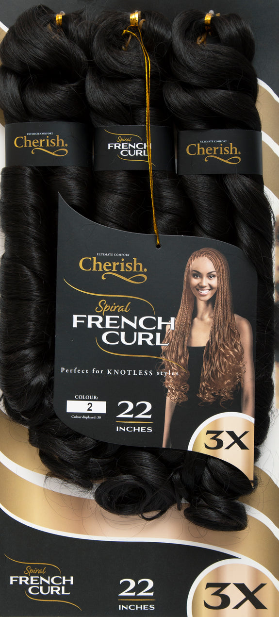 CHERISH BULK : 3X PS SPIRAL FRENCH CURL