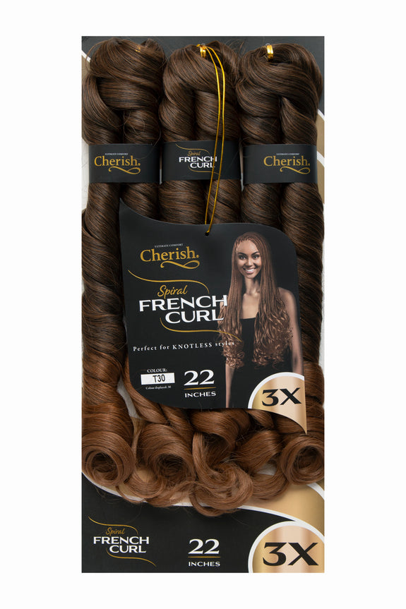 CHERISH BULK : 3X PS SPIRAL FRENCH CURL