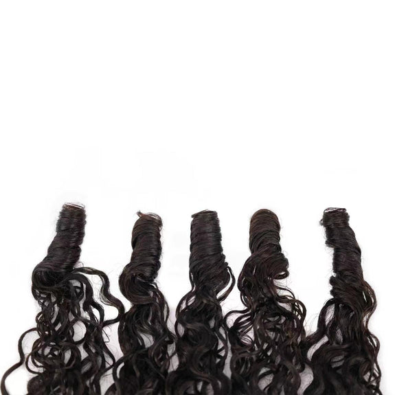 Dressmaker 100% Seamless Crochet Human Hair Burmess Curl 18" Natural Color