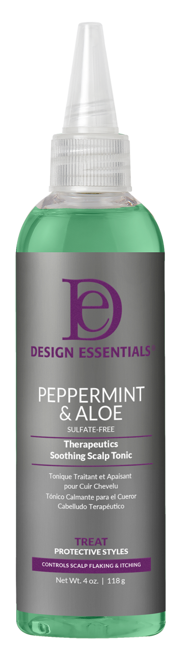 DESIGN ESSENTIALS  Peppermint & Aloe Soothing Scalp Tonic-4 OZ