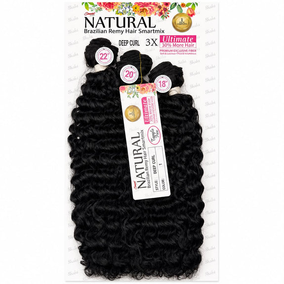 Smart Natural Ultimate Premium Fiber Weave Super Soft Deep Curl 3X Bundle