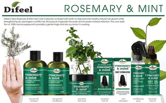 DIFEEL ROSEMARY AND MINT PREMIUM HAIR OIL WITH BIOTIN 7.1 OZ.