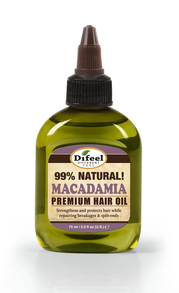 DIFEEL PREMIUM NATURAL HAIR OIL - MACADAMIA OIL 2.5 OZ.