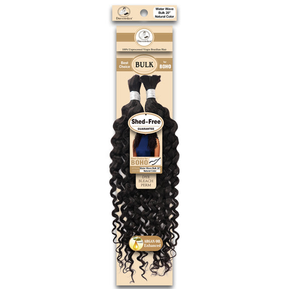 Dressmaker 100% Unprocessed Virgin Brazilian Boho Braids Water Wave Bulk 20" Natural Color