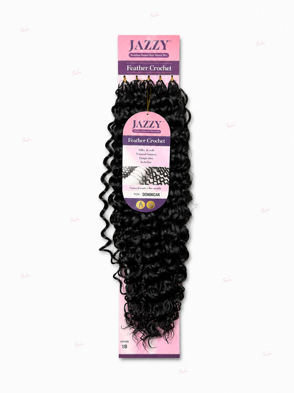 Jazzy Feather Crochet Brazilian Master Mix Dominican 18”