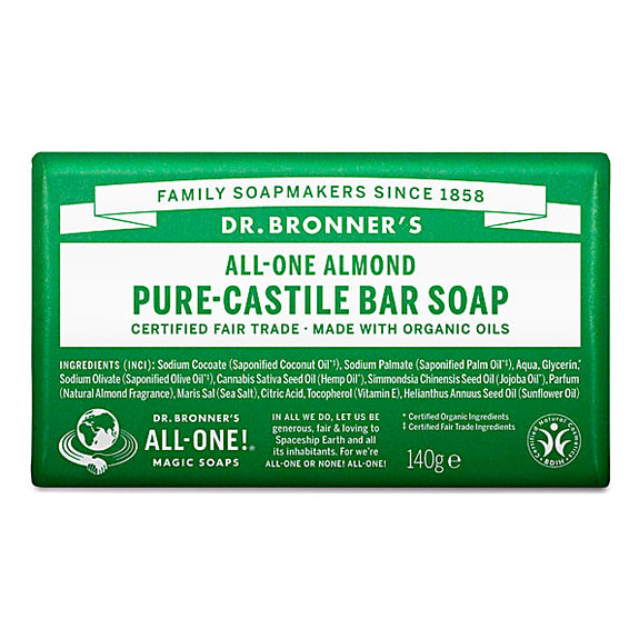 DR.BRONNER PURE-CASTILE BAR SOAP - ALMOND-140G