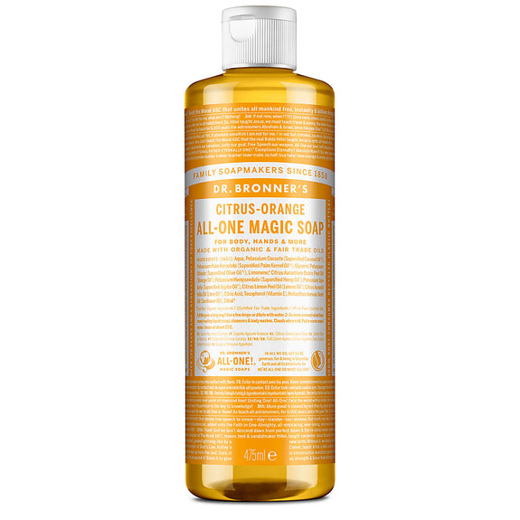 DR.BRONNER'S PURE CASTILE LIQUID SOAP CITRUS-ORANGE ALL-ONE MAGIC SOAP