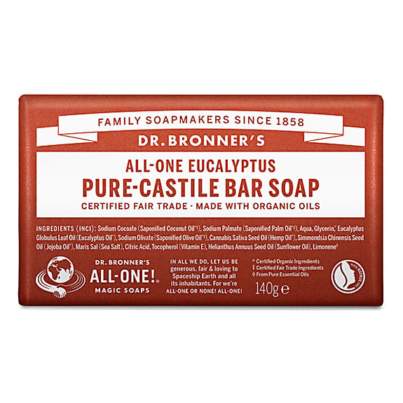 DR.BRONNER PURE-CASTILE BAR SOAP - EUCALYPTUS- 140G