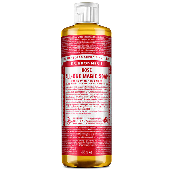 DR.BRONNER'S PURE CASTILE LIQUID SOAP ROSE ALL-ONE MAGIC SOAP