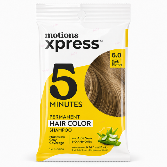 Motions Xpress 5Minutes Permanent Hair Color Shampoo 6.0 Dark Blonde 25ml/0.84oz