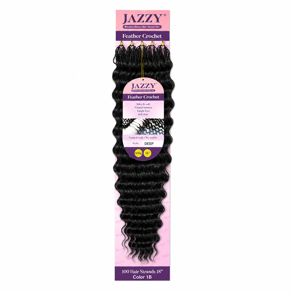 Jazzy Feather Crochet Brazilian Master Mix Deep 18”