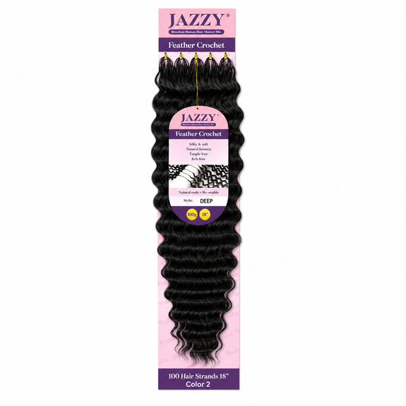 Jazzy Feather Crochet Brazilian Master Mix Deep 18”