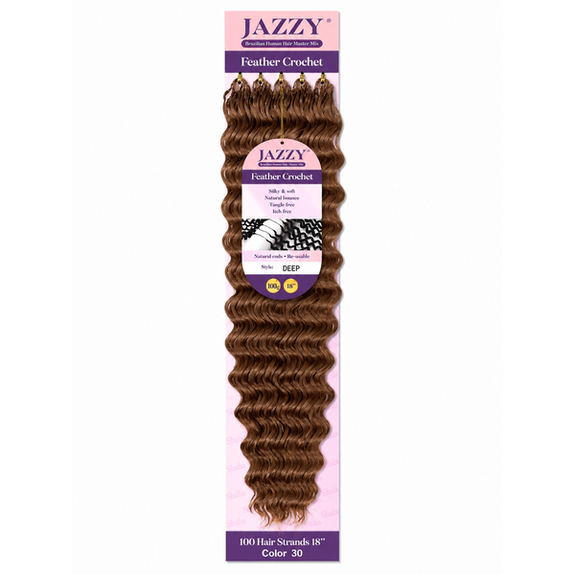 Jazzy Feather Crochet Brazilian Master Mix Deep 18”