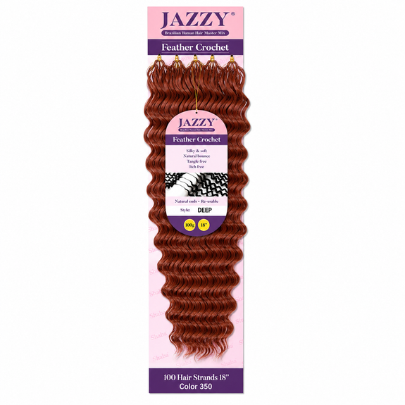 Jazzy Feather Crochet Brazilian Master Mix Deep 18”
