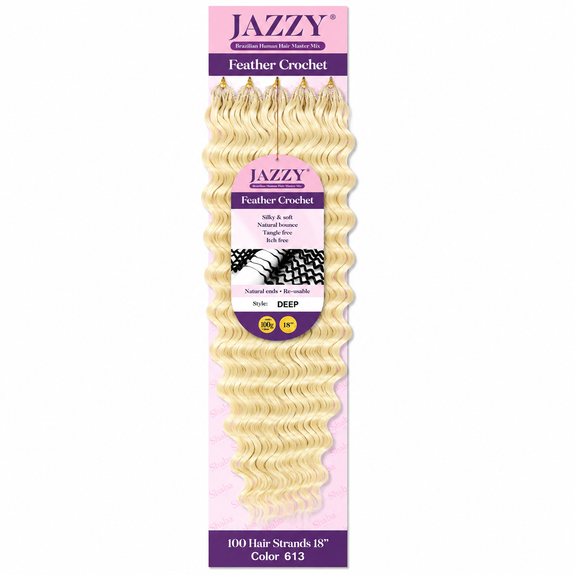 Jazzy Feather Crochet Brazilian Master Mix Deep 18”