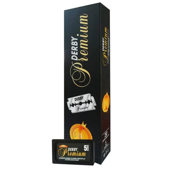 DERBY - PREMIUM CHROMIUM-PLATINUM DOUBLE EDGE RAZOR BLADES -