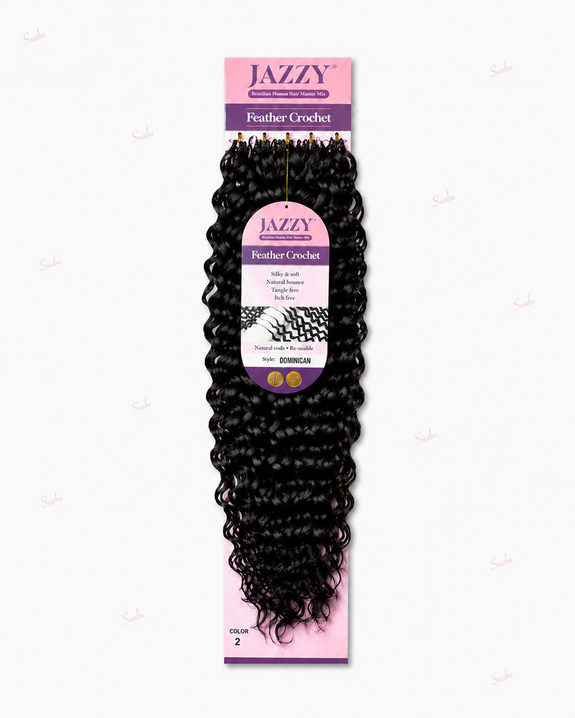 Jazzy Feather Crochet Brazilian Master Mix Dominican 18”